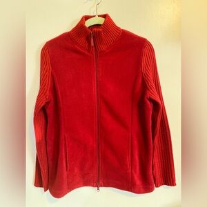 By Design Sport Size Small Red Fleece Jacket with snack pockets! Fitted